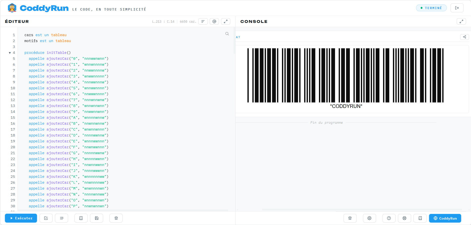 Générer un Code‑Barres Code 39 en algorithmique