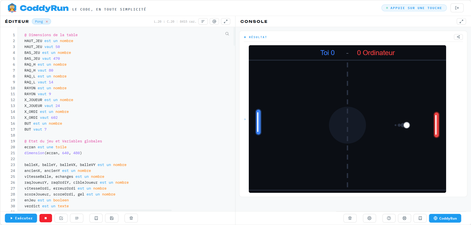 Comprendre et programmer un jeu Pong