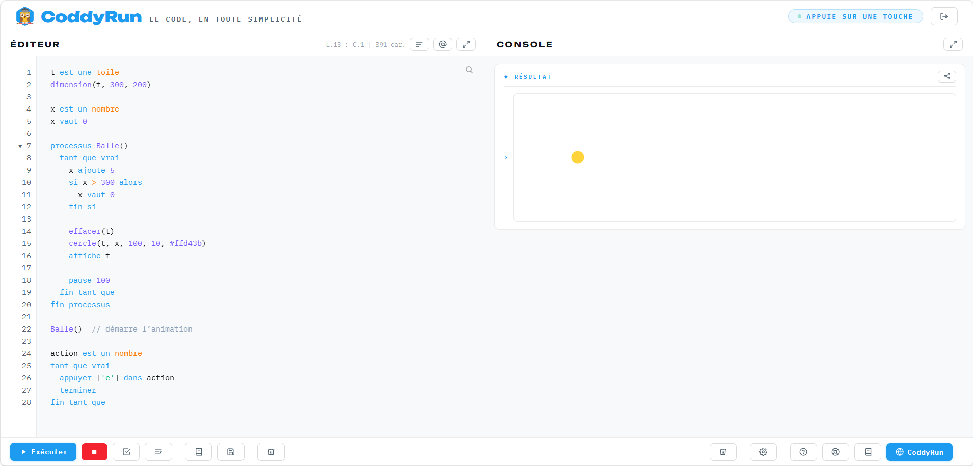Les processus dans CoddyRun