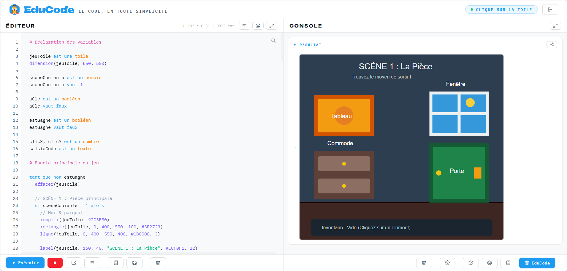 Créer un mini jeu d’escape-room : analyse complète d’un programme interactif