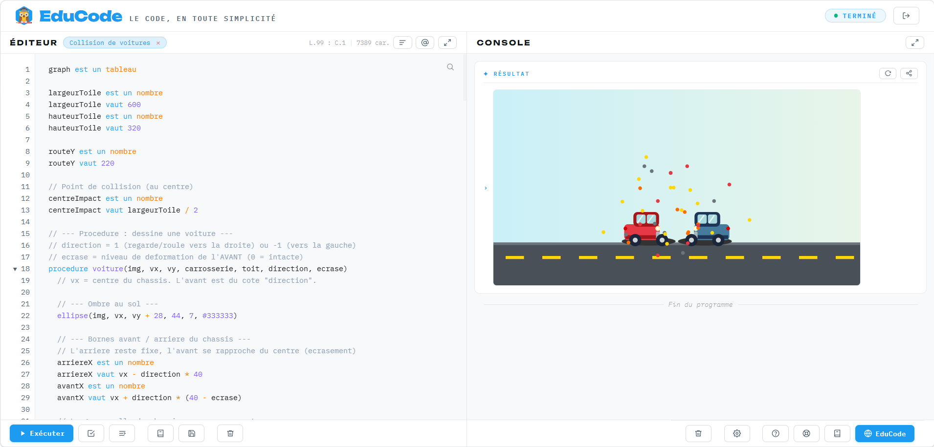 Créer une animation de collision automobile