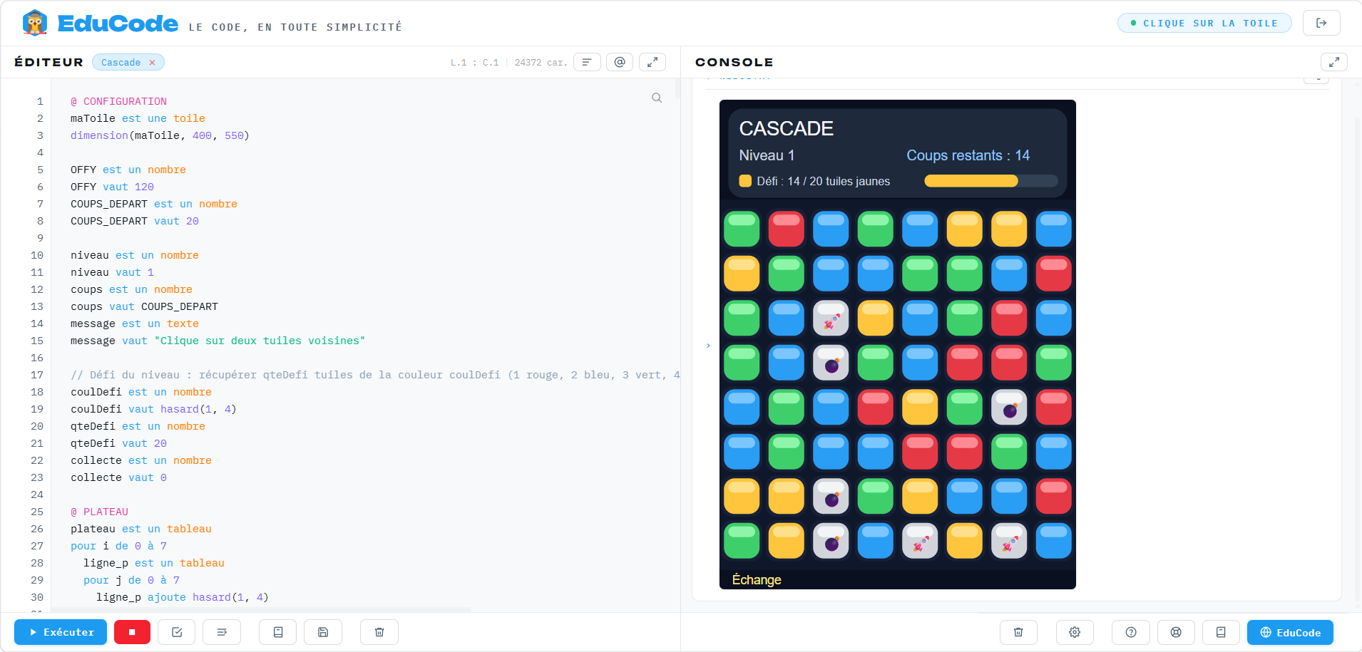 Créer un jeu du type Cascade est un excellent projet pour comprendre les bases de la logique de jeu