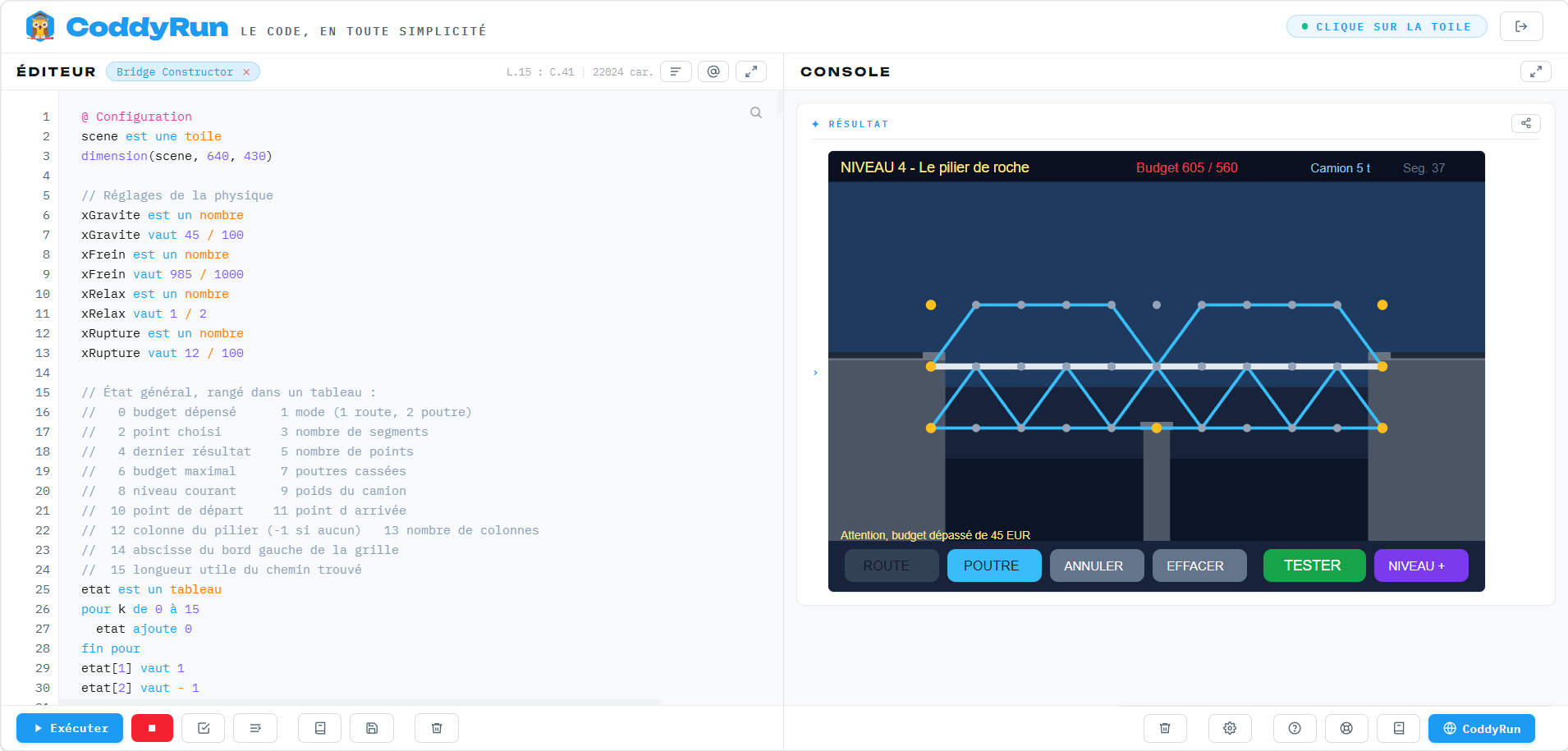 Bridge Constructor : Analyse et présentation d’un simulateur de construction de ponts