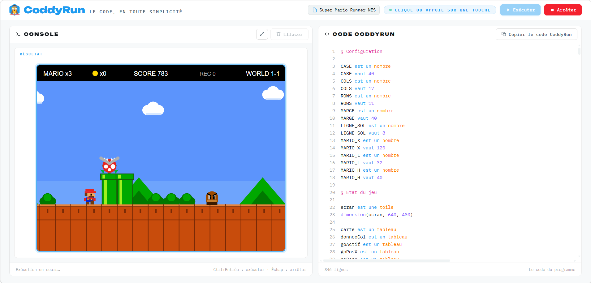 Super Mario Runner NES – cours, saute, survie