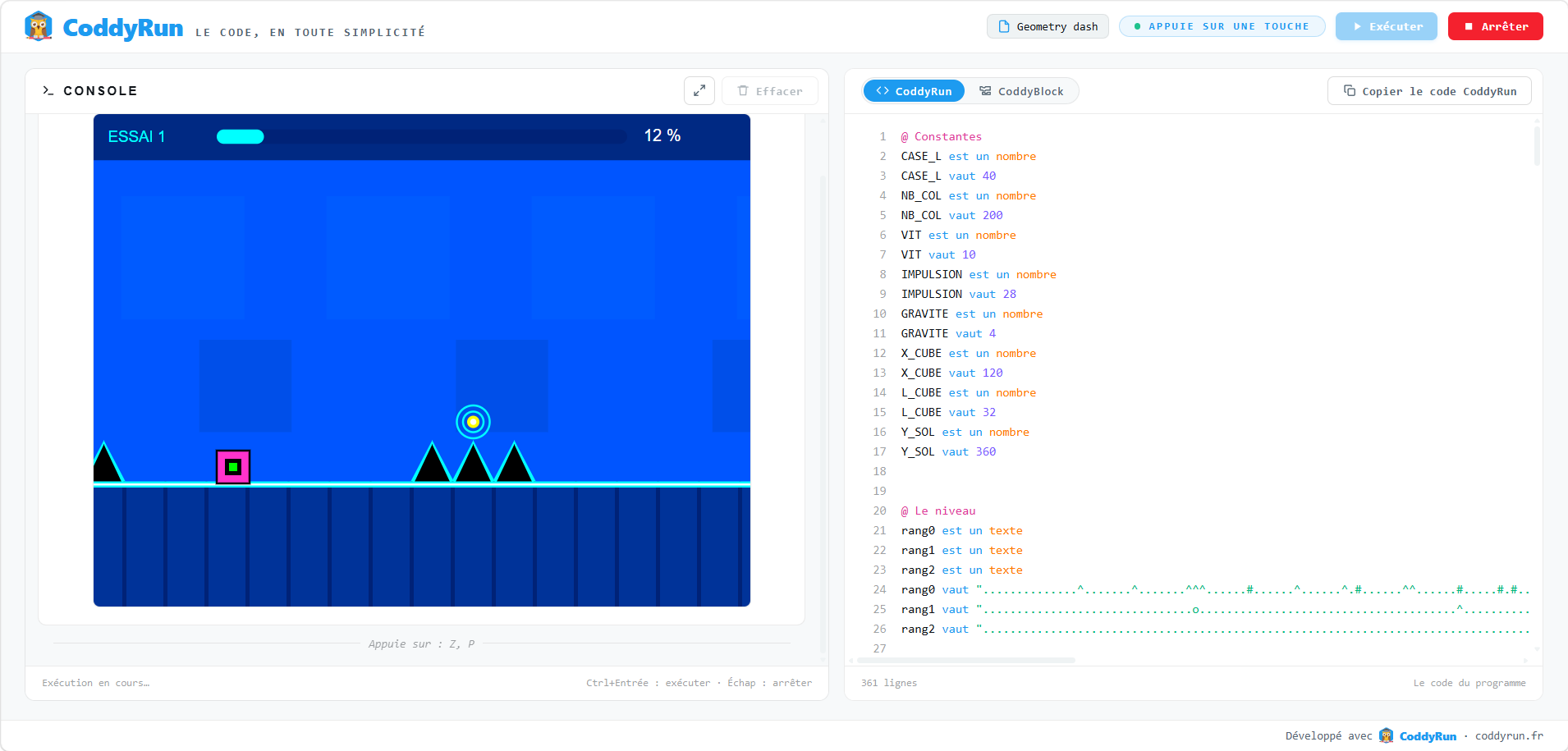 Geometry dash CoddyRun