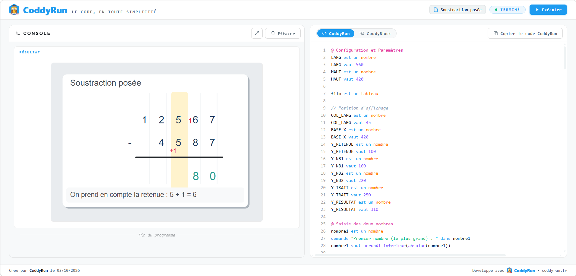 Une soustraction expliquée comme jamais : simple, visuelle, intuitive.