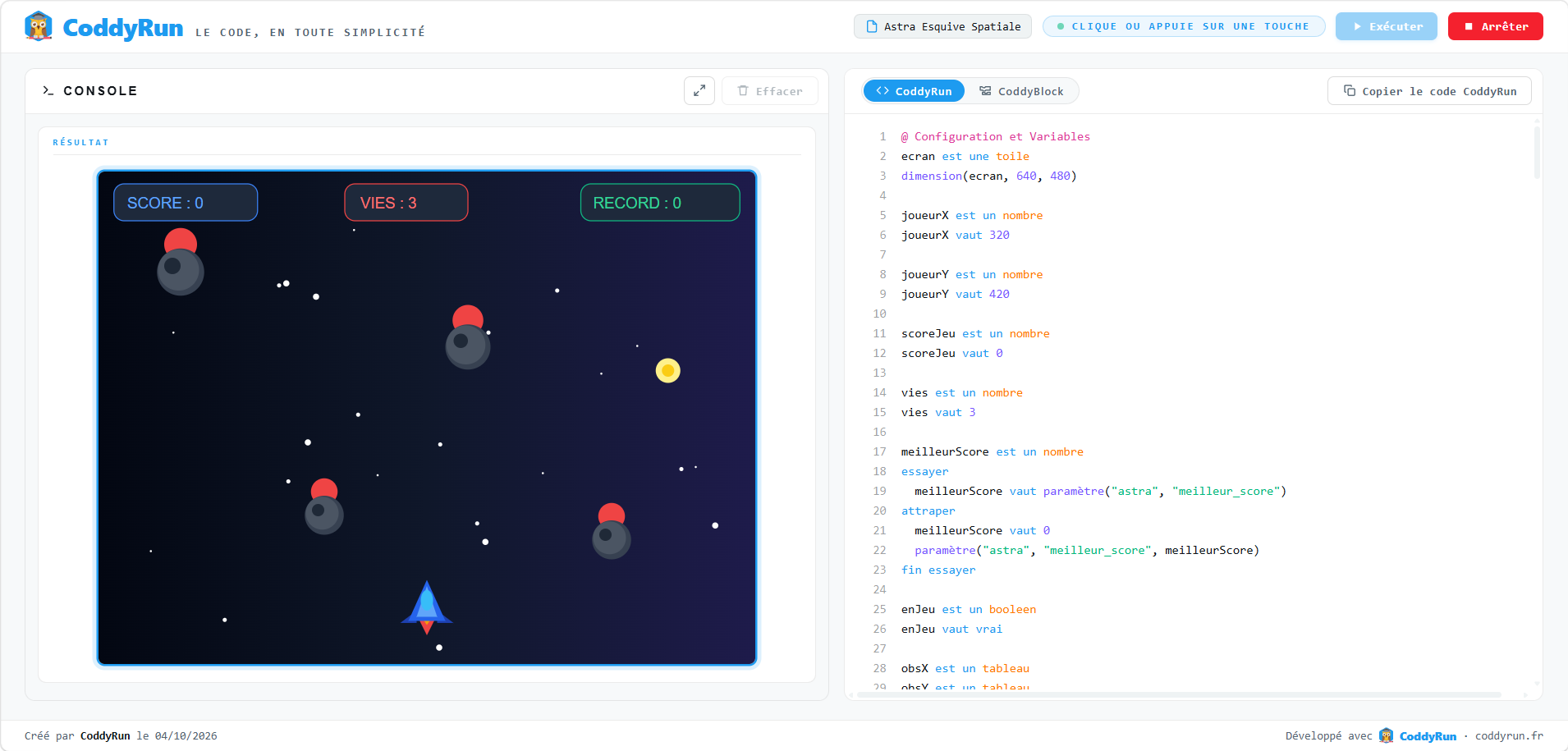 Le jeu d'arcade spatial rétro !