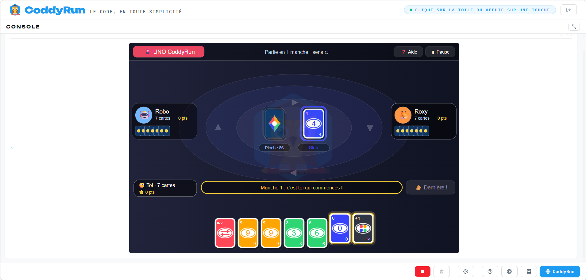 Uno CoddyRun : Le jeu de cartes s'invite dans mon code